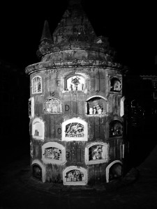 Cylindrical tomb for children. Unique to most cemeteries. Picture taken by Chelsey Rickert.