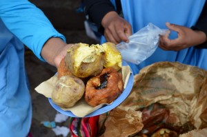 yummy rocoto relleno and boiled potatoes.